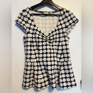Anthropologie Postmark 9-H15 STCL Polka Dot Peplum Blouse
